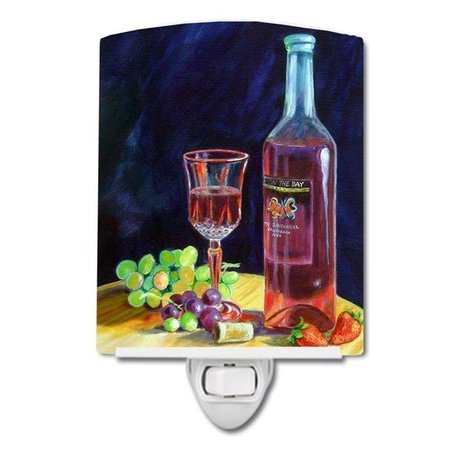 CAROLINES TREASURES Carolines Treasures 7185CNL Red Wine Bottle & Glass Ceramic Night Light 7185CNL